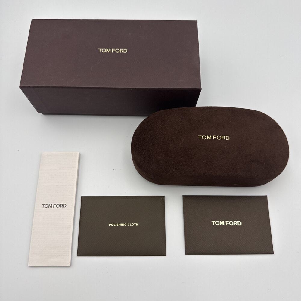Tom Ford Eyeglasses Sunglasses Case, Box, Cleaning Cloth Brown Authentic